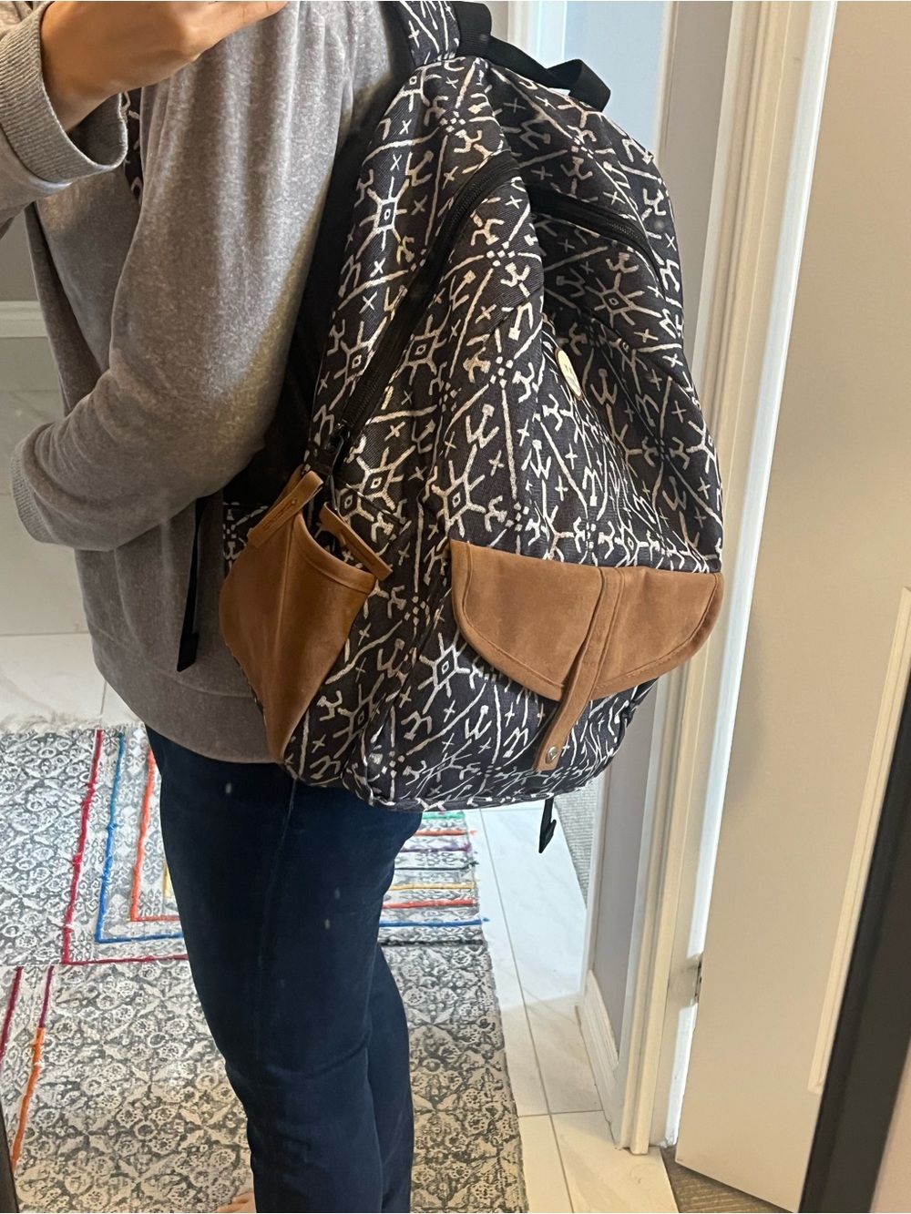 Roxy Caribbean Printed Backpack with Suede Trim